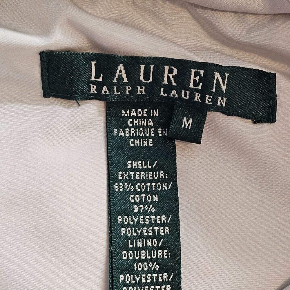 Lauren Ralph Lauren Quilted Vest Womens Sz Medium Gray Full Zip Button Mock Neck - Picture 4 of 8